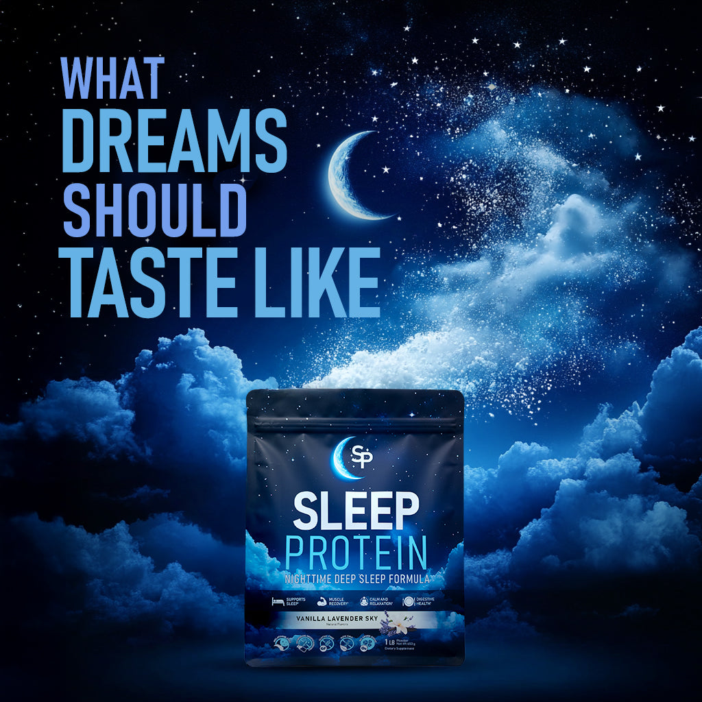 Sleep Protein™ The First High Protein Magnesium Sleep Aid Calm Drink, Melatonin-Free, Natural, Non-Habit Forming Sleep Ingredients + GLP-1 Nighttime Protein Muscle Support