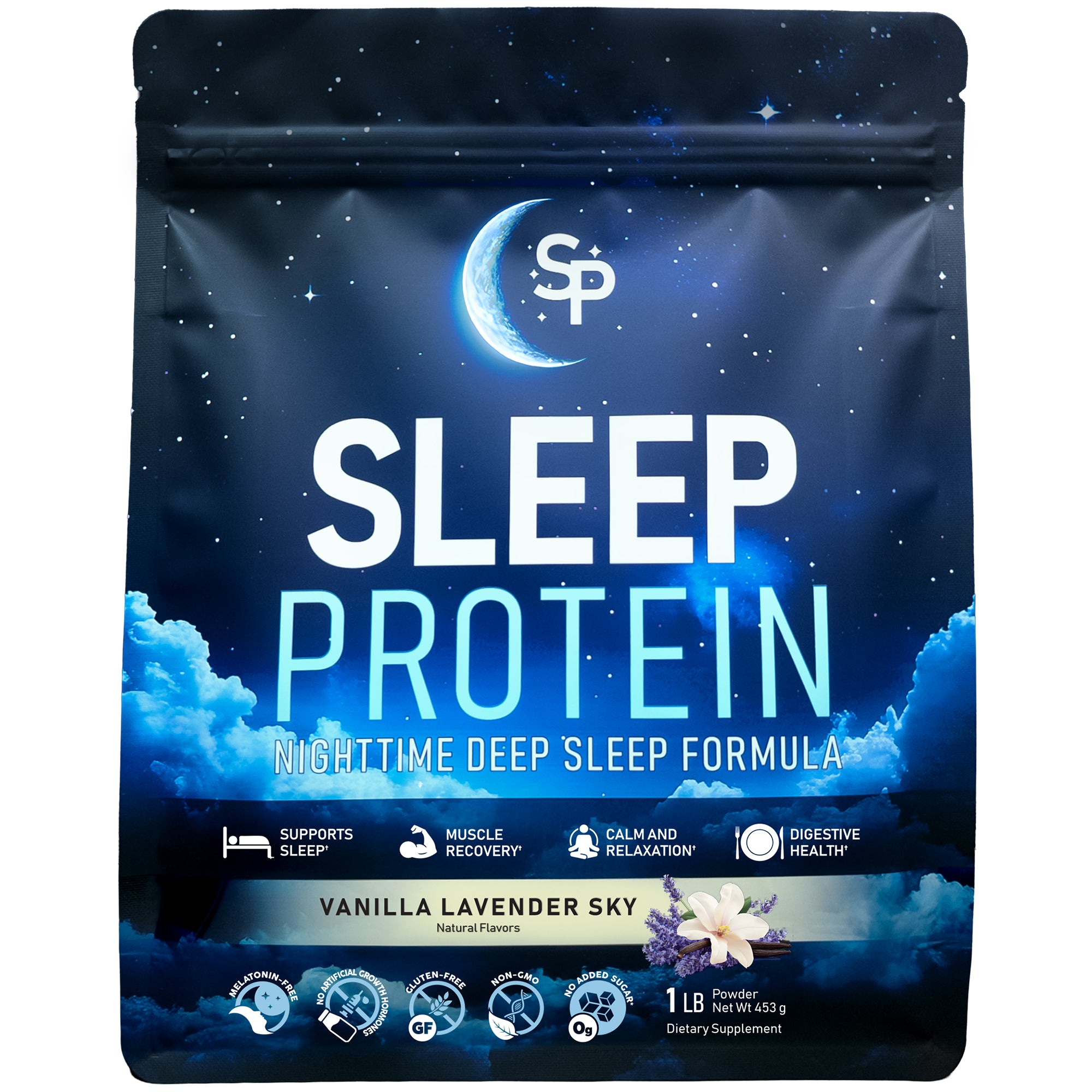 Sleep Protein™ The First High Protein Magnesium Sleep Aid Calm Drink, Melatonin-Free, Natural, Non-Habit Forming Sleep Ingredients + GLP-1 Nighttime Protein Muscle Support