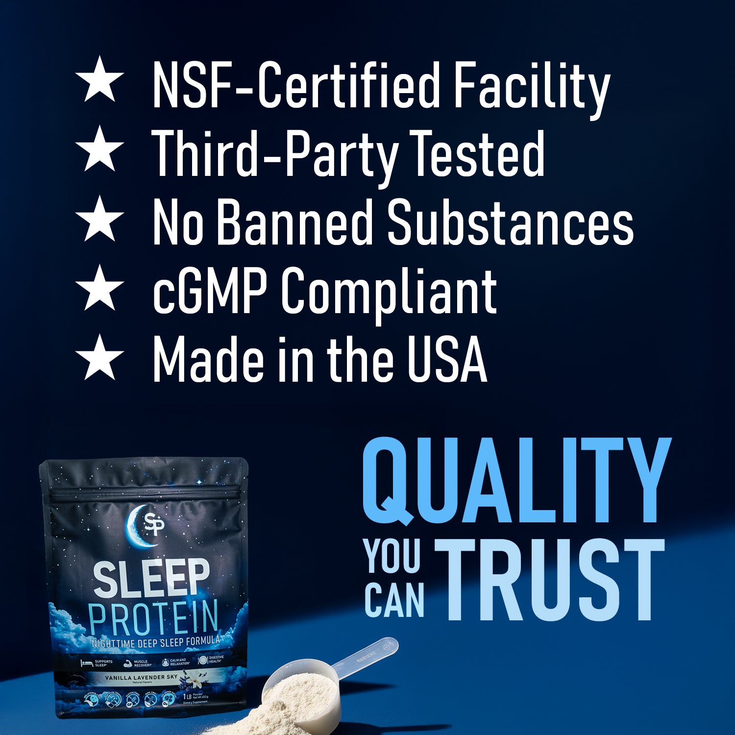 Sleep Protein™ The First High Protein Magnesium Sleep Aid Calm Drink, Melatonin-Free, Natural, Non-Habit Forming Sleep Ingredients + GLP-1 Nighttime Protein Muscle Support